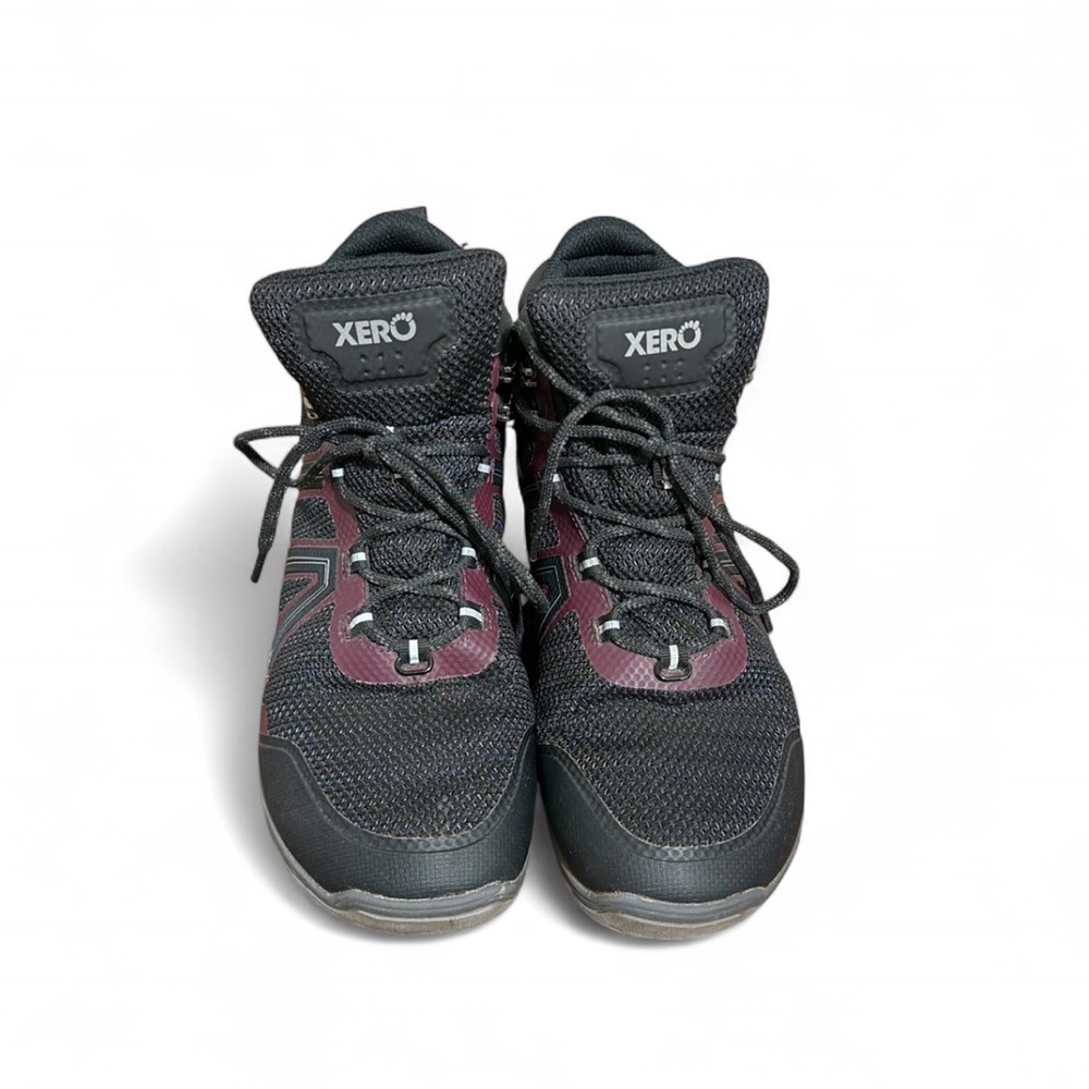 XERO Xcursion Fusion Mid Black Barefoot Minimalist Hiking Shoes Women 10.5